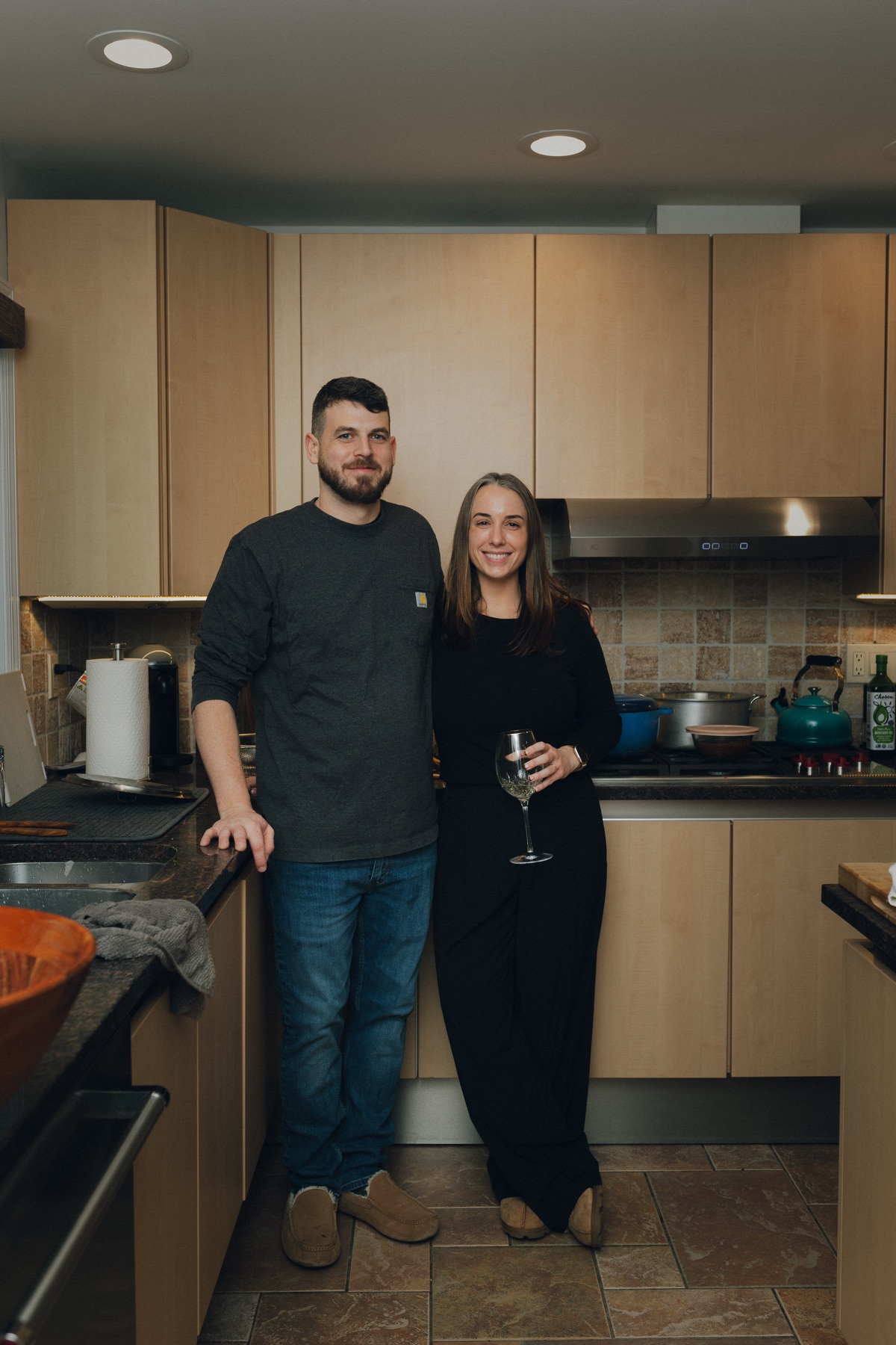 Emily and Will in the kitchen